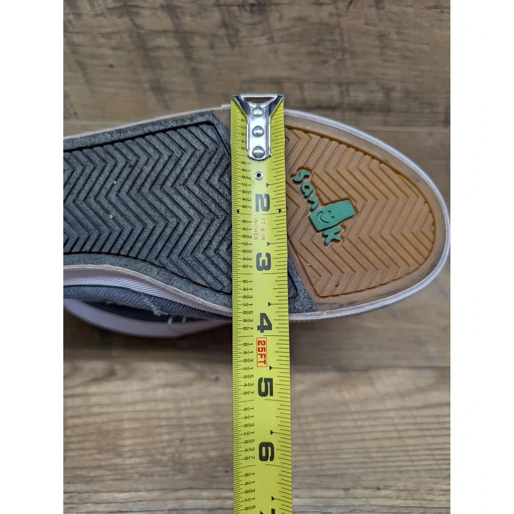 Sanuk Slip On Canvas Shoes‎ Women's Size 10 Gray Casual Skate Surf Style